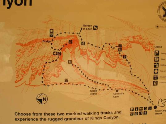 Kings Canyon trail map