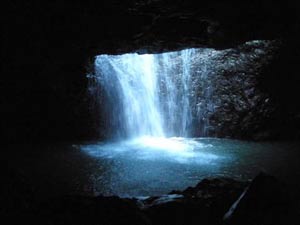 waterfall in cave