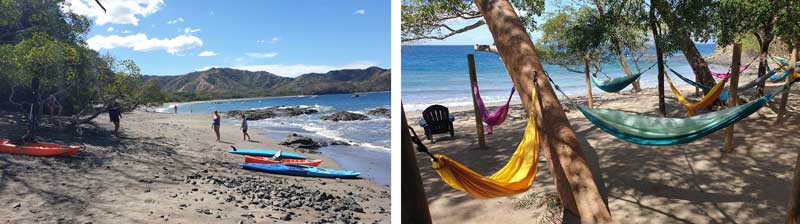 ערסלים וקיאקים בחוף הים