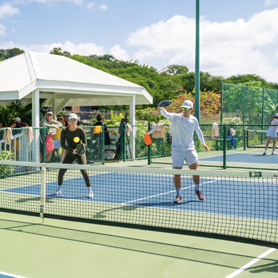 playing with Ben Johns on  Pickleball Getaways trip
