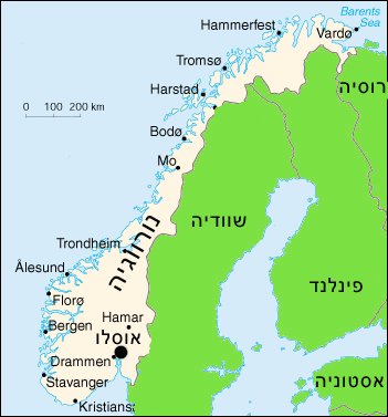 מפת נורווגיה