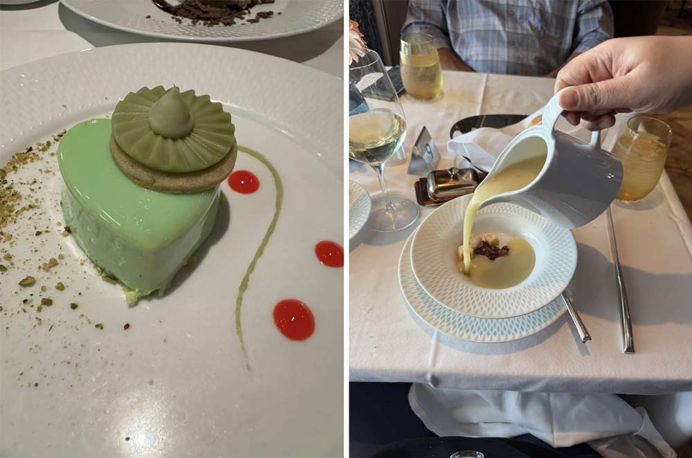 מרק וקינוח במסעדה