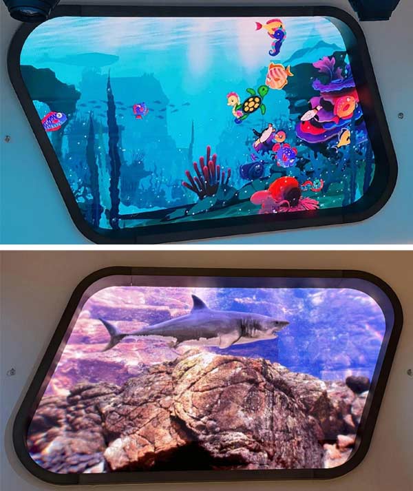 אקווריום עם דמויות מצוירות וגם אנימציה