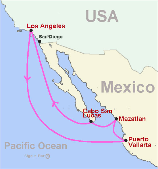 מפת מסלול הקרוז