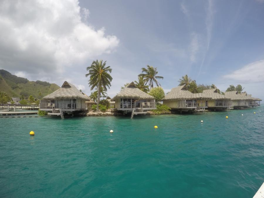 Hotel Intercontinental cabins on the Moorea island