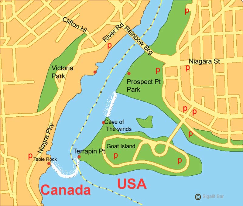 Map of the Falls in Niagara