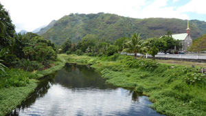 tahiti - church on the river