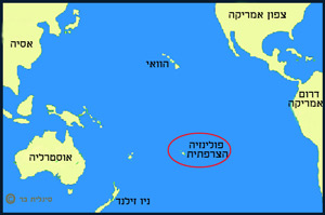 מפת טהיטי באוקינוס השקט
