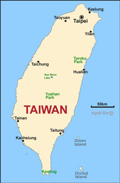 מפת טייוואן