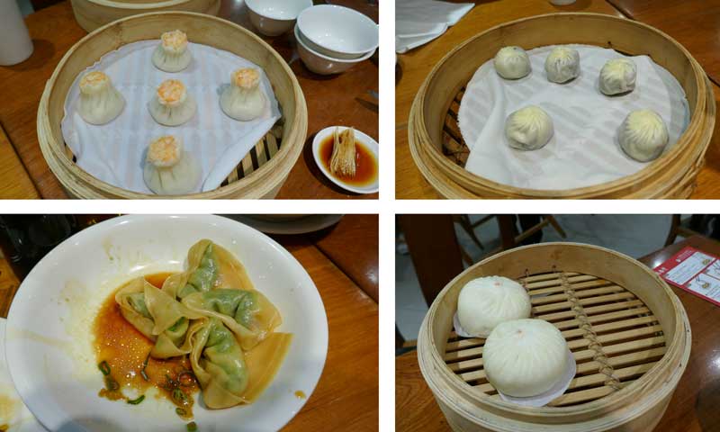 המנות המוגשות במסעדת Din Tai Fung